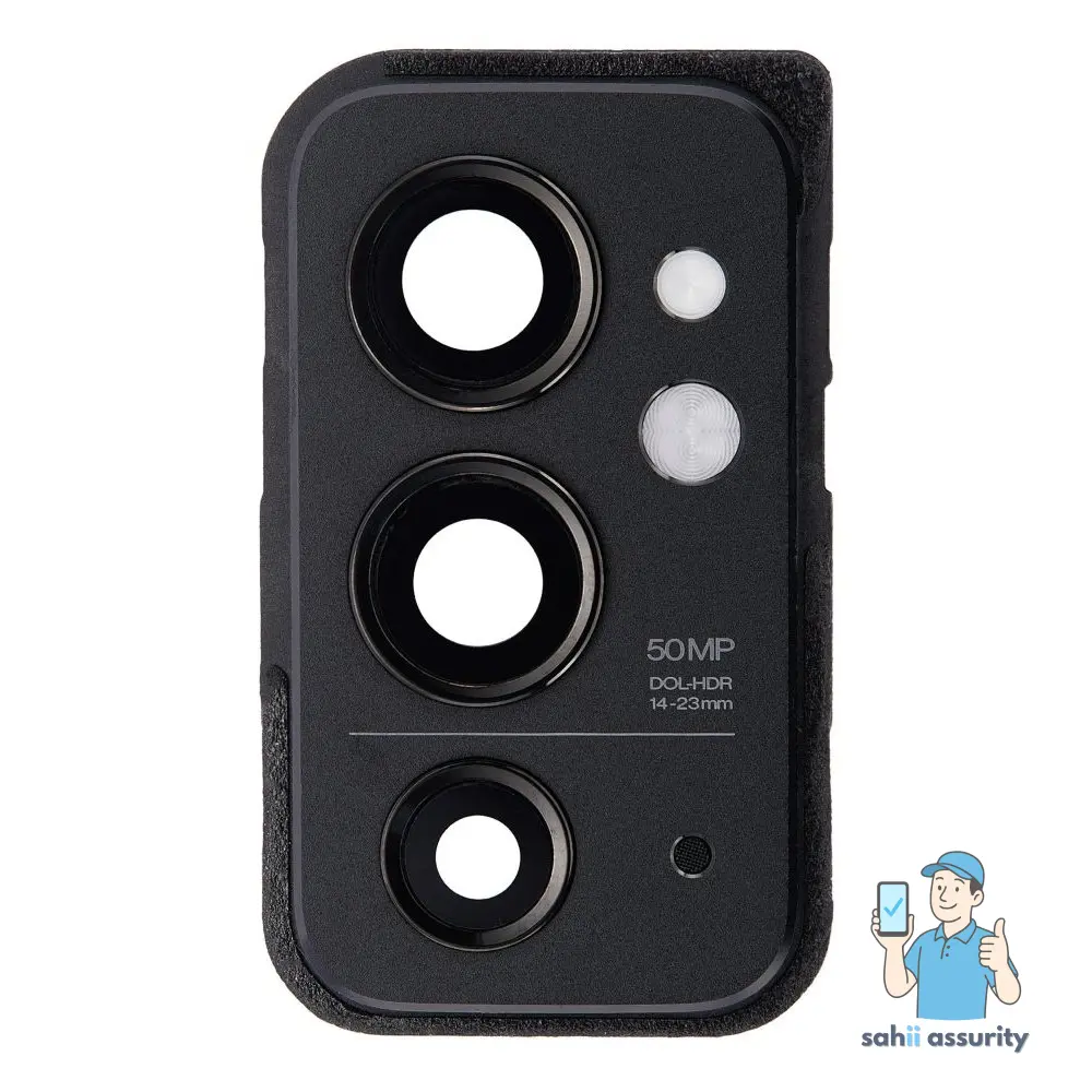 Camera Lens Glass with Frame for OnePlus 9RT 5G Black thumbnail